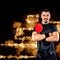 Table tennis player. Ping pong template for social media advertisement. Download a photo of a table tennis player for a