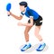 Table Tennis Summer Games Icon Set.3D Isometric Ping Pong Athlete.