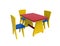 Table with three chairs, colorful wooden toy