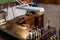 table and tools of a jewelry workshop, jeweler craftsman.