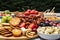 A table topped with lots of different types of food