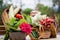 Table with traditional mexican vegetables and molcajete