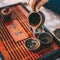 Table For Traditional Tea Ceremony Utensils, Chinese Teacup