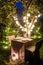 Table for two for perfect date in evening garden