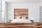 Table in white and wood panoramic bedroom