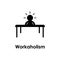 table, worker, workaholic icon. One of business icons for websites, web design, mobile app on white background