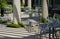 Tables and chairs in the garden