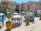 Tables and chairs at Marzamemi, Sicily, Italy