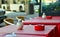 Tables outside a cafe