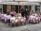 Tables of restaurant terrace deserted after the resurgence of cases of contagion of the pandemic