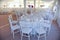 Tables set for an event party or wedding reception