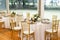 Tables sets for wedding or another catered event dinner