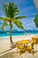 Tables on a Sunny Beach