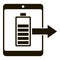 Tablet battery charging icon, simple style