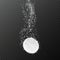 Tablet with bubbles. Effervescent dissolving aspirin pill in fizzy water. Vitamin drug with bubbles. Pharmacy vector