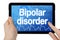 Tablet computer with diagnosis bipolar disorder