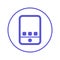 Tablet computer, gadget circular line icon. Round sign. Flat style vector symbol.