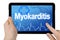 Tablet computer with the german word for myocarditis - Myokarditis