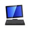 Tablet computer with keyboard isolated vector