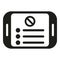 Tablet data icon simple vector. User blacklist