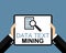 Tablet: Data Text Mining - Flat Design