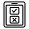 Tablet election icon outline vector. Vote poll