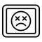 Tablet error icon outline vector. Lost internet