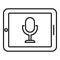 Tablet flash screen recording icon, outline style