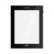 Tablet in ipad style black color with blank touch screen isolated
