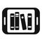 Tablet online books icon simple vector. Read person guide