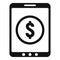 Tablet online loan icon, simple style