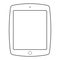 Tablet outline vector eps10. Tablet computer outline icon on white background.