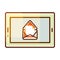 Tablet pc vector icon with e-mail message notification.