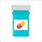 Tablet pills tube vector illustration.