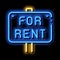 Tablet For Real Estate Rent neon glow icon illustration