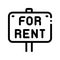 Tablet For Real Estate Rent Vector Thin Line Icon
