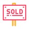 Tablet For Real Estate Sold Vector Thin Line Icon