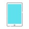 Tablet related color line vector icon, illustration