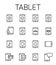Tablet related vector icon set.