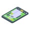 Tablet repair motherboard icon, isometric style