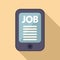 Tablet seek job icon flat vector. Career glass