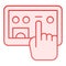 Tablet and selection hand flat icon. Hand with digital tablet pink icons in trendy flat style. Touch screen gradient