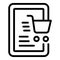 Tablet shopping marketing icon, outline style