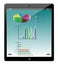 Tablet similar ipad and pie graph business