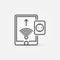 Tablet with Smart Socket vector concept outline icon