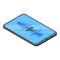 Tablet speech recognition icon, isometric style