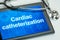 Tablet with the text Cardiac catheterization