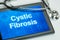 Tablet with the text Cystic Fibrosis