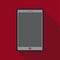 Tablet thin line color icon screen long shadow red background