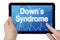 Tablet with touchscreen and diagnosis downs syndrome
